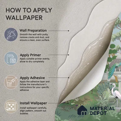 Peacocks of the Garden Pavilion Artistic Charm Designer | WP 04000 Non Woven Matte Finish Tropical Style Premium Customized size Wallpaper | 150 GSM WP01MTF Paper | (MOQ = 30 Sq. Ft.)