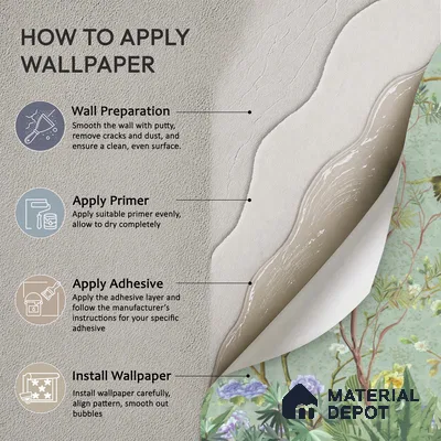 Whispers of a Spring Garden Tropical Mist Nature Art | WP 04002 Non Woven Matte Finish Chinoiserie Style Premium Customized size Wallpaper | 150 GSM WP01MTF Paper | (MOQ = 30 Sq. Ft.)