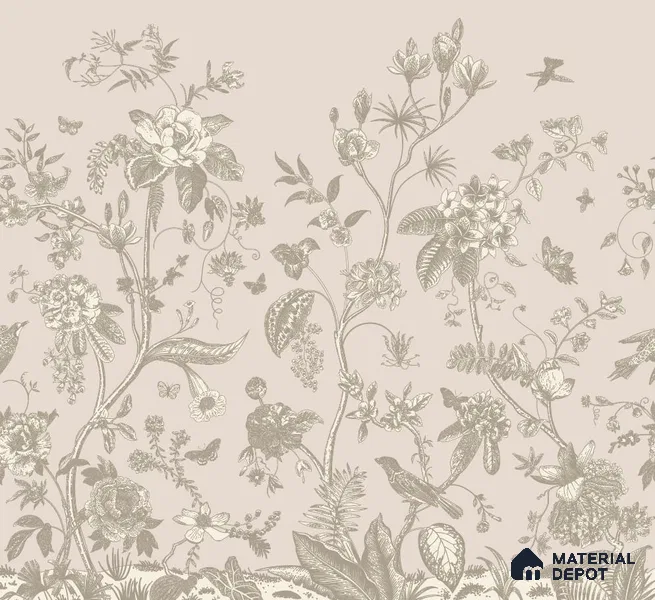 WP 04005 | Beige Tonal Branches Customized Floral Wallpaper - Non Woven
