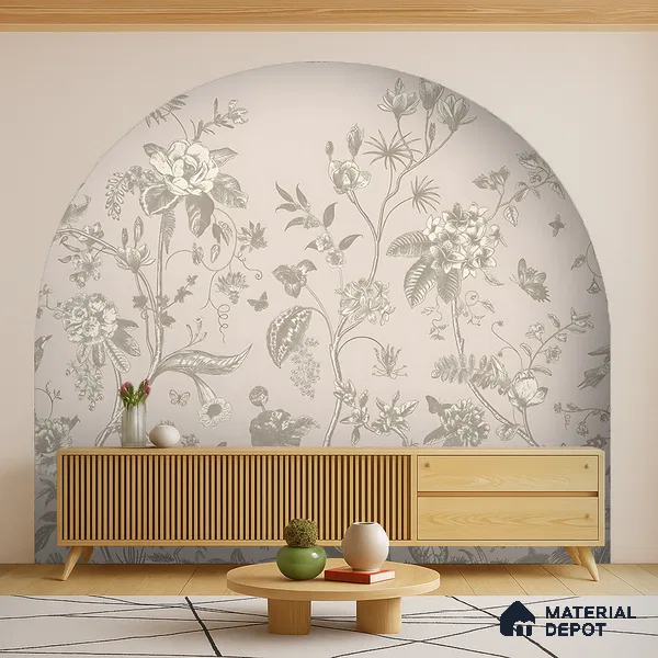 WP 04005 | Beige Tonal Branches Customized Floral Wallpaper - Non Woven