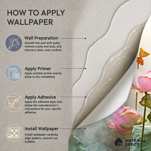 Lotus at Dawn Tropical Mist Nature Art | WP 04006 B Canvas Texture Finish Florals Style luxurious Customized size Wallpaper | 250 GSM WP01CNF Paper | (MOQ = 30 Sq. Ft.)