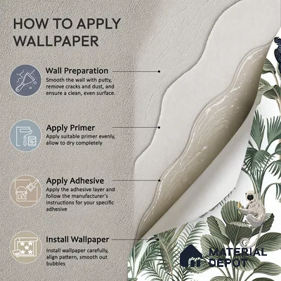 Wild Canopy Tropical Mist Abstract Nature Art | WP 04011 Non Woven Matte Finish Tropical Style Premium Customized size Wallpaper | 150 GSM WP01MTF Paper | (MOQ = 30 Sq. Ft.)