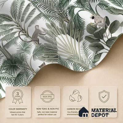 Wild Canopy Tropical Mist Abstract Nature Art | WP 04011 Non Woven Matte Finish Tropical Style Premium Customized size Wallpaper | 150 GSM WP01MTF Paper | (MOQ = 30 Sq. Ft.)
