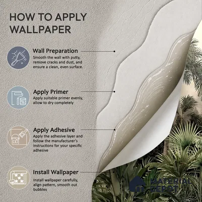 Golden Canopy Dawn Tropical Mist Nature Art | WP 04015 Non Woven Matte Finish Tropical Style Premium Customized size Wallpaper | 150 GSM WP01MTF Paper | (MOQ = 30 Sq. Ft.)