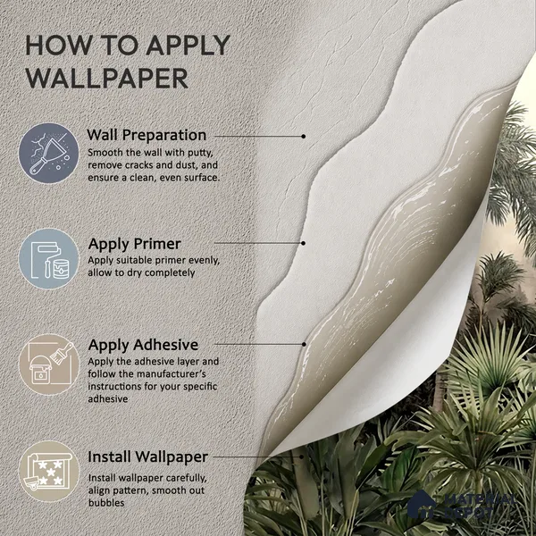 Golden Canopy Dawn Tropical Mist Nature Art | WP 04015 Non Woven Matte Finish Tropical Style Premium Customized size Wallpaper | 150 GSM WP01MTF Paper | (MOQ = 30 Sq. Ft.)