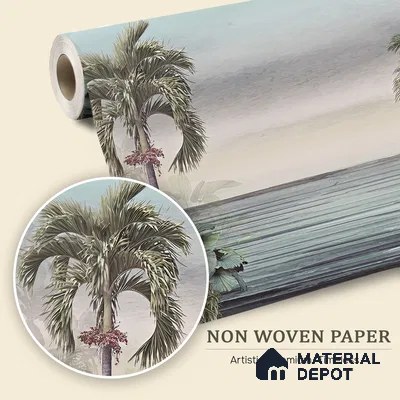 Palmshore Canopy Tropical Mist Nature Art | WP 04017 Non Woven Matte Finish Tropical Style Premium Customized size Wallpaper | 150 GSM WP01MTF Paper | (MOQ = 30 Sq. Ft.)