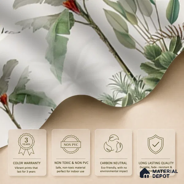 Emerald Banana Grove Tropical Mist Nature Art | WP 04018 B Canvas Texture Finish Tropical Style luxurious Customized size Wallpaper | 250 GSM WP01CNF Paper | (MOQ = 30 Sq. Ft.)