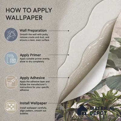 Mistveil Palm Garden Tropical Mist Nature Art | WP 04019 B Canvas Texture Finish Tropical Style luxurious Customized size Wallpaper | 250 GSM WP01CNF Paper | (MOQ = 30 Sq. Ft.)