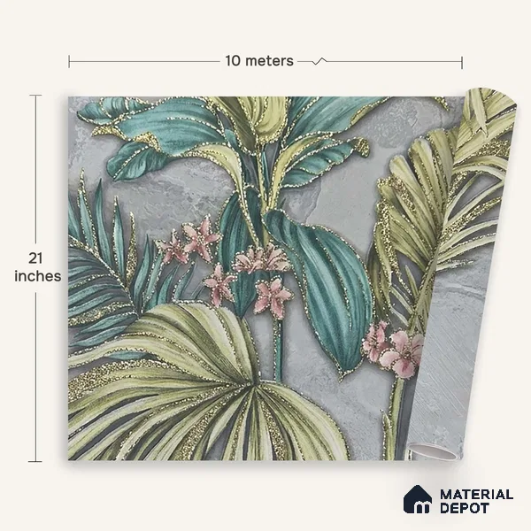MH 282 | 10 Meter x 21 Inches Florals Look Wallpaper - 57.37 Sq. Ft.