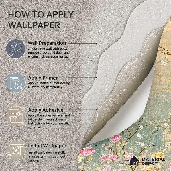 Whispers Among the Branches Tropical Mist Nature Art | WP 04025 Non Woven Matte Finish Chinoiserie Style Premium Customized size Wallpaper | 150 GSM WP01MTF Paper | (MOQ = 30 Sq. Ft.)