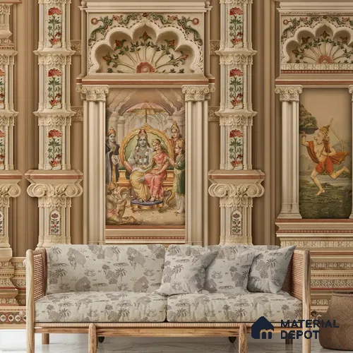 Ram Darbar 3D Handmade (Customized Size Wallpaper)