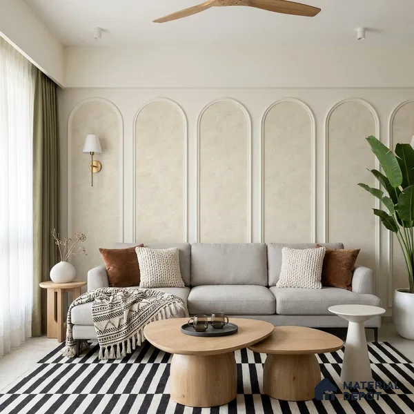 12134 | 5 Meter x 42 Inches Fabric Look Wallpaper - 57.41 Sq. Ft. | Minimum 10% wastage during installation