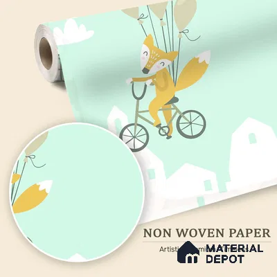The Day Animals Learned to Fly | WP 04039 B Non Woven Matte Finish Animal Print Style Premium Customized size Wallpaper | 150 GSM WP01MTF Paper | (MOQ = 30 Sq. Ft.)