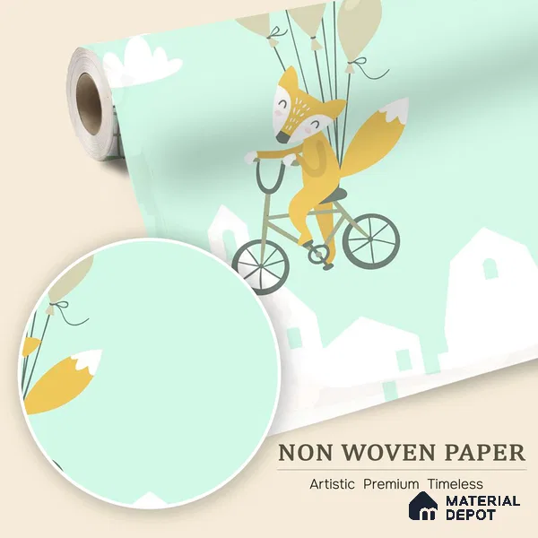 The Day Animals Learned to Fly | WP 04039 B Non Woven Matte Finish Animal Print Style Premium Customized size Wallpaper | 150 GSM WP01MTF Paper | (MOQ = 30 Sq. Ft.)