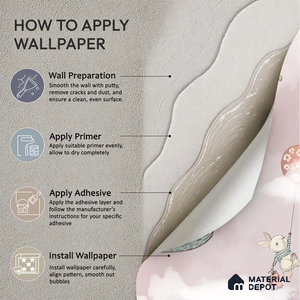 Friends on a Cloud Voyage To Castle | WP 04050 B Non Woven Matte Finish Animal Print Style Premium Customized size Wallpaper | 150 GSM WP01MTF Paper | (MOQ = 30 Sq. Ft.) | Design change not possible