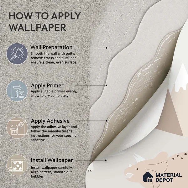 Calm Day in Dino Valley Cute Illustration | WP 04052 B Non Woven Matte Finish Animal Print Style Premium Customized size Wallpaper | 150 GSM WP01MTF Paper | (MOQ = 30 Sq. Ft.)
