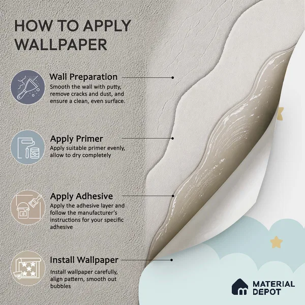 Little Star Lullaby Soft Pastel Animal Dreamscape | WP 04066 B Non Woven Matte Finish Space Style Premium Customized size Wallpaper | 150 GSM WP01MTF Paper | (MOQ = 30 Sq. Ft.)