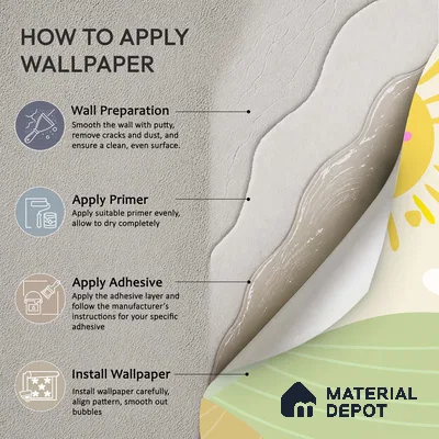 Giraffe Milestone Wall Bright Sunny Day Illustration | WP 04067 B Non Woven Matte Finish Animal Print Style Premium Customized size Wallpaper | 150 GSM WP01MTF Paper | (MOQ = 30 Sq. Ft.)