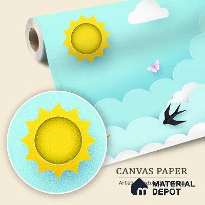 Sunshine Between the Clouds | WP 04072 Canvas Texture Finish Nature Style luxurious Customized size Wallpaper | 250 GSM WP01CNF Paper | (MOQ = 30 Sq. Ft.)