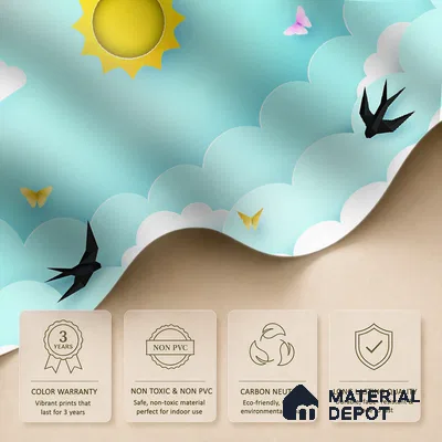 Sunshine Between the Clouds | WP 04072 Canvas Texture Finish Nature Style luxurious Customized size Wallpaper | 250 GSM WP01CNF Paper | (MOQ = 30 Sq. Ft.)