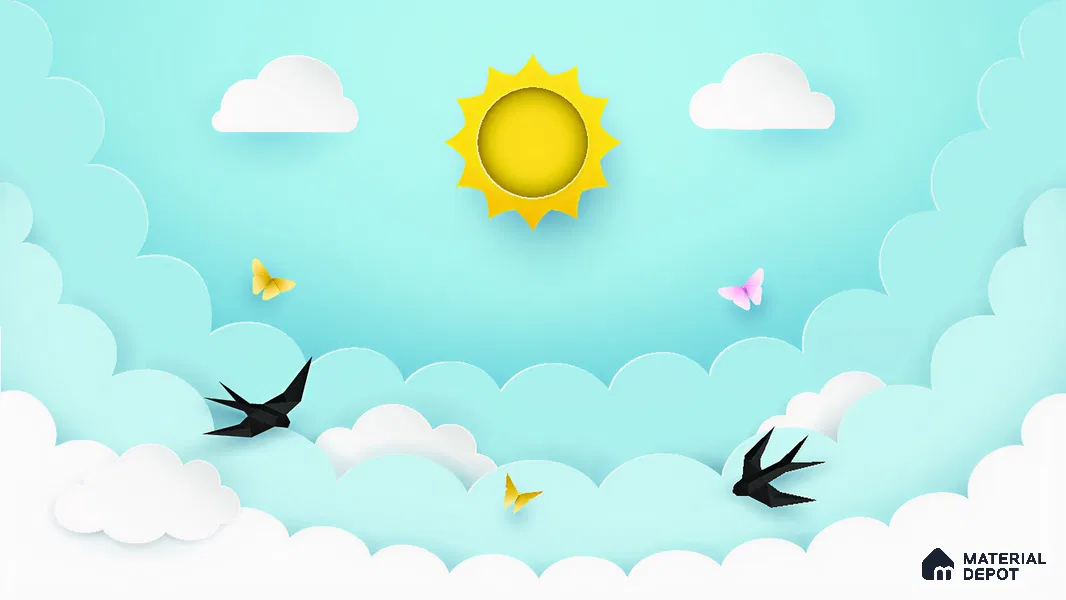 Sunshine Between the Clouds | WP 04072 Canvas Texture Finish Nature Style luxurious Customized size Wallpaper | 250 GSM WP01CNF Paper | (MOQ = 30 Sq. Ft.)