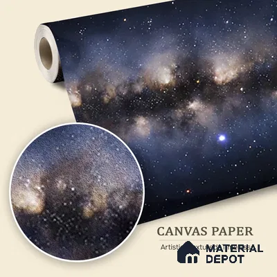 Milky Way in Silence | WP 04081 Canvas Texture Finish Space Style luxurious Customized size Wallpaper | 250 GSM WP01CNF Paper | (MOQ = 30 Sq. Ft.)
