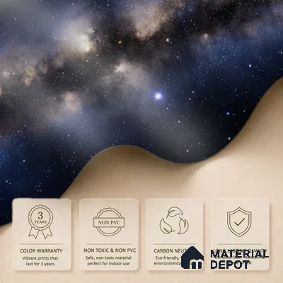 Milky Way in Silence | WP 04081 Canvas Texture Finish Space Style luxurious Customized size Wallpaper | 250 GSM WP01CNF Paper | (MOQ = 30 Sq. Ft.)