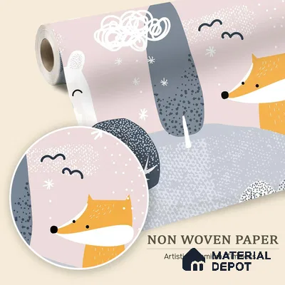 Little Forest Companions Hill Top View | WP 04083 B Non Woven Matte Finish Nature Style Premium Customized size Wallpaper | 150 GSM WP01MTF Paper | (MOQ = 30 Sq. Ft.)