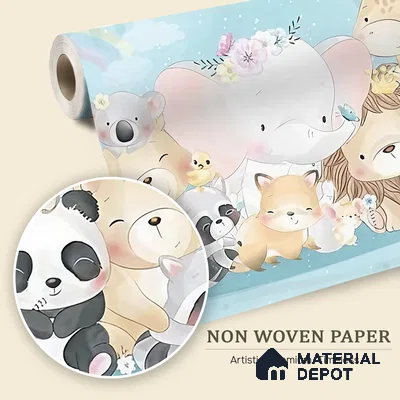 A Hug from the Wild Jumbo Animal View | WP 04085 B Non Woven Matte Finish Animal Print Style Premium Customized size Wallpaper | 150 GSM WP01MTF Paper | (MOQ = 30 Sq. Ft.)