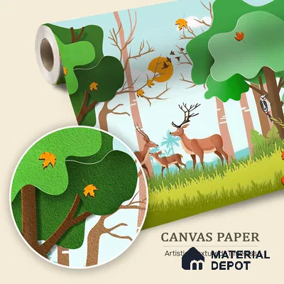 Quiet Hours in the Green Woods Topical Jungle | WP 04088 Canvas Texture Finish Nature Style luxurious Customized size Wallpaper | 250 GSM WP01CNF Paper | (MOQ = 30 Sq. Ft.)