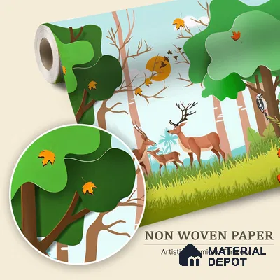Quiet Hours in the Green Woods Topical Jungle | WP 04088 B Non Woven Matte Finish Nature Style Premium Customized size Wallpaper | 150 GSM WP01MTF Paper | (MOQ = 30 Sq. Ft.)