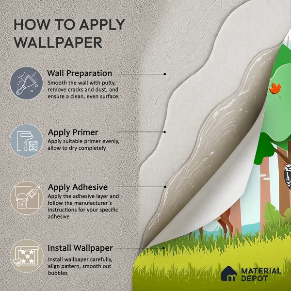 Quiet Hours in the Green Woods Topical Jungle | WP 04088 B Non Woven Matte Finish Nature Style Premium Customized size Wallpaper | 150 GSM WP01MTF Paper | (MOQ = 30 Sq. Ft.)