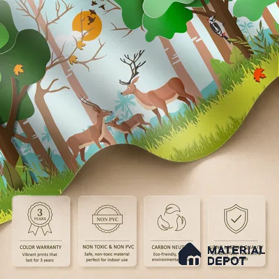 Quiet Hours in the Green Woods Topical Jungle | WP 04088 B Non Woven Matte Finish Nature Style Premium Customized size Wallpaper | 150 GSM WP01MTF Paper | (MOQ = 30 Sq. Ft.)