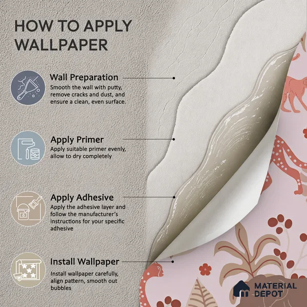 Little Walks Through the Wild Nature Fusion | WP 04089 B Non Woven Matte Finish Animal Print Style Premium Customized size Wallpaper | 150 GSM WP01MTF Paper | (MOQ = 30 Sq. Ft.)