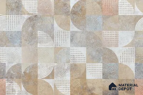 Balance of Forms Earth Tone Geometric Abstract | WP 04091 B Non Woven Matte Finish Geometric Style Premium Customized size Wallpaper | 150 GSM WP01MTF Paper | (MOQ = 30 Sq. Ft.)