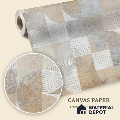 Balance of Forms Earth Tone Geometric Abstract | WP 04091 Canvas Texture Finish Geometric Style luxurious Customized size Wallpaper | 250 GSM WP01CNF Paper | (MOQ = 30 Sq. Ft.)