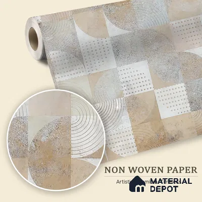 Balance of Forms Earth Tone Geometric Abstract | WP 04091 B Non Woven Matte Finish Geometric Style Premium Customized size Wallpaper | 150 GSM WP01MTF Paper | (MOQ = 30 Sq. Ft.)