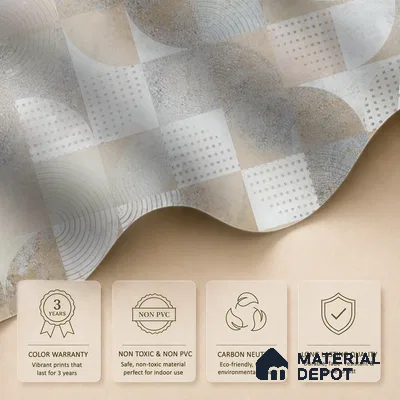 Balance of Forms Earth Tone Geometric Abstract | WP 04091 Canvas Texture Finish Geometric Style luxurious Customized size Wallpaper | 250 GSM WP01CNF Paper | (MOQ = 30 Sq. Ft.)