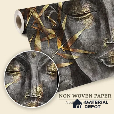 Whispers of the Eternal Cultural Elegance | WP 04101 Non Woven Matte Finish Indian Style Premium Customized size Wallpaper | 150 GSM WP01MTF Paper | (MOQ = 30 Sq. Ft.)