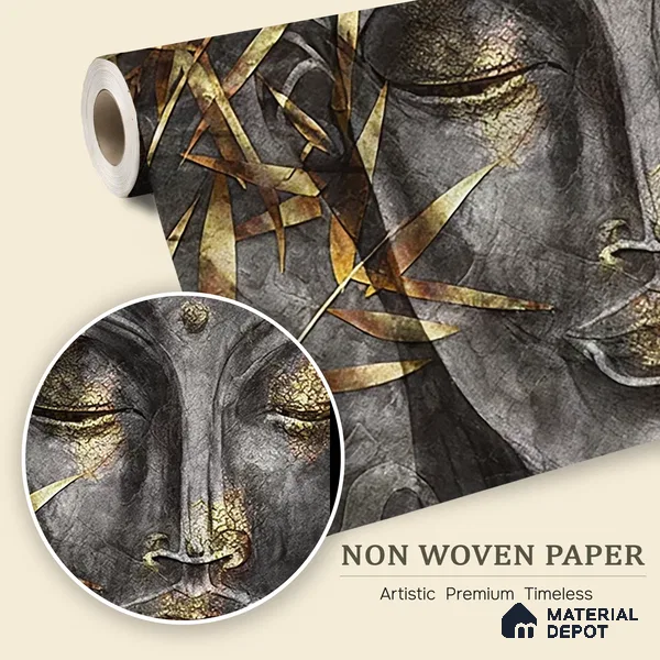 Whispers of the Eternal Cultural Elegance | WP 04101 Non Woven Matte Finish Indian Style Premium Customized size Wallpaper | 150 GSM WP01MTF Paper | (MOQ = 30 Sq. Ft.)
