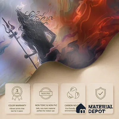 Stillness Before the Storm Shiva | WP 04105 Non Woven Matte Finish Indian Style Premium Customized size Wallpaper | 150 GSM WP01MTF Paper | (MOQ = 30 Sq. Ft.)