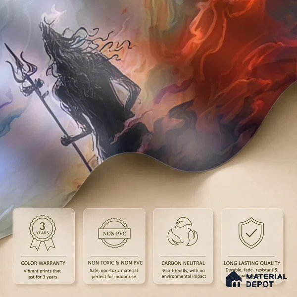 Stillness Before the Storm Shiva | WP 04105 Non Woven Matte Finish Indian Style Premium Customized size Wallpaper | 150 GSM WP01MTF Paper | (MOQ = 30 Sq. Ft.)