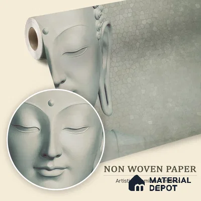 Circles of Consciousness Buddha With Nature | WP 04108 Non Woven Matte Finish Indian Style Premium Customized size Wallpaper | 150 GSM WP01MTF Paper | (MOQ = 30 Sq. Ft.)