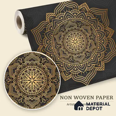 Geometry of Stillness Mandala Design | WP 04113 Non Woven Matte Finish Indian Style Premium Customized size Wallpaper | 150 GSM WP01MTF Paper | (MOQ = 30 Sq. Ft.)
