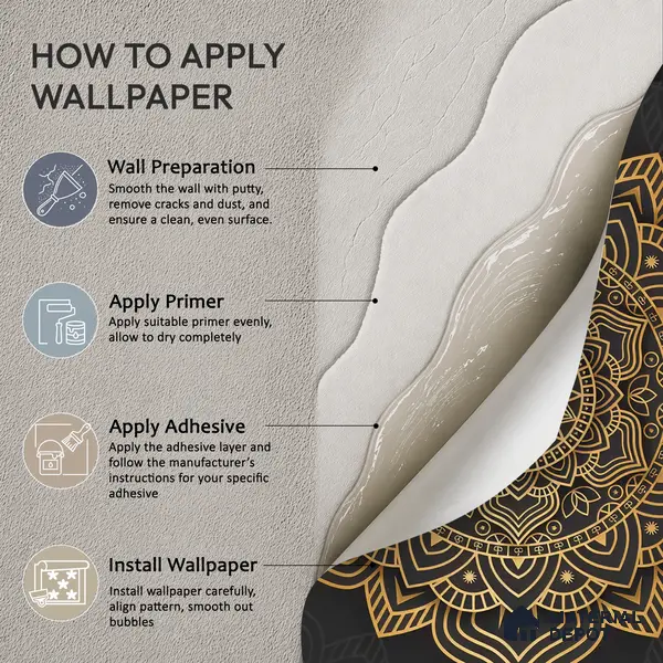 Geometry of Stillness Mandala Design | WP 04113 Non Woven Matte Finish Indian Style Premium Customized size Wallpaper | 150 GSM WP01MTF Paper | (MOQ = 30 Sq. Ft.)