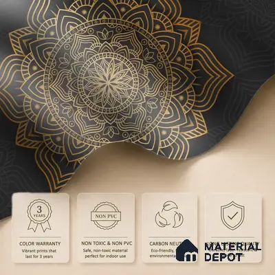 Geometry of Stillness Mandala Design | WP 04113 Non Woven Matte Finish Indian Style Premium Customized size Wallpaper | 150 GSM WP01MTF Paper | (MOQ = 30 Sq. Ft.)
