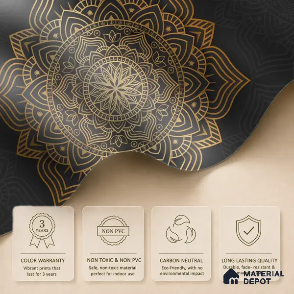 Geometry of Stillness Mandala Design | WP 04113 Non Woven Matte Finish Indian Style Premium Customized size Wallpaper | 150 GSM WP01MTF Paper | (MOQ = 30 Sq. Ft.)