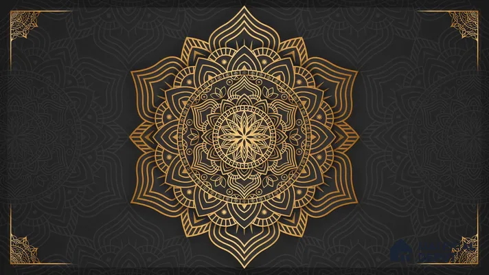 Geometry of Stillness Mandala Design | WP 04113 B Canvas Texture Finish Indian Style luxurious Customized size Wallpaper | 250 GSM WP01CNF Paper | (MOQ = 30 Sq. Ft.)