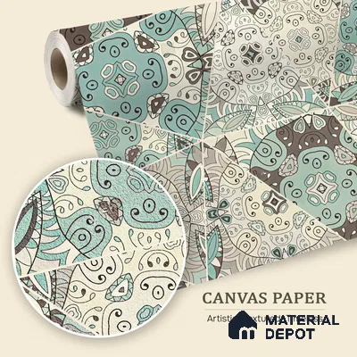 Fragments of Calm Lush Foliage | WP 04114 B Canvas Texture Finish Indian Style luxurious Customized size Wallpaper | 250 GSM WP01CNF Paper | (MOQ = 30 Sq. Ft.)