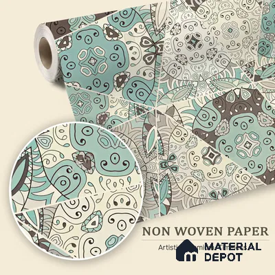 Fragments of Calm Lush Foliage | WP 04114 Non Woven Matte Finish Indian Style Premium Customized size Wallpaper | 150 GSM WP01MTF Paper | (MOQ = 30 Sq. Ft.)
